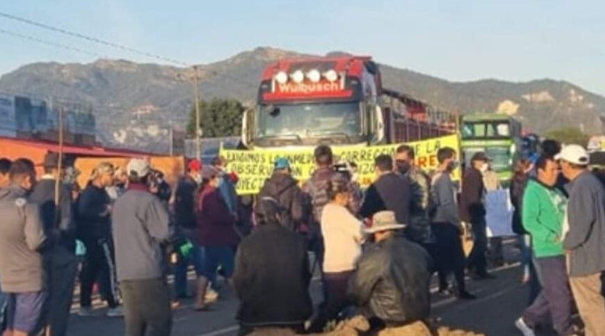 Cuarto intermedio en bloqueo de la ruta antigua Cochabamba-Santa Cruz