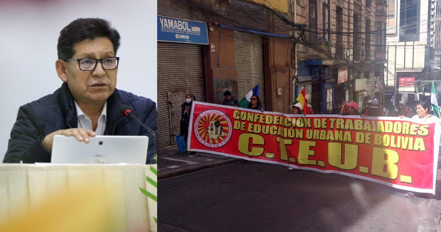 Confederación de Trabajadores de Educación Urbana de Bolivia (CTEUB) presentaron…