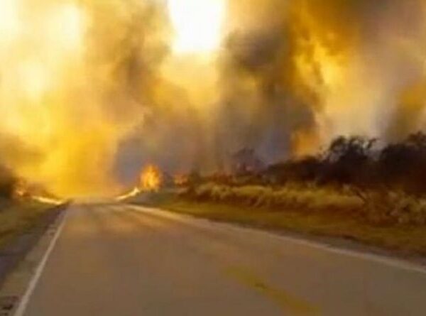 Novillo y Aguilera sobrevolaron áreas afectadas por incendios en Santa Cruz